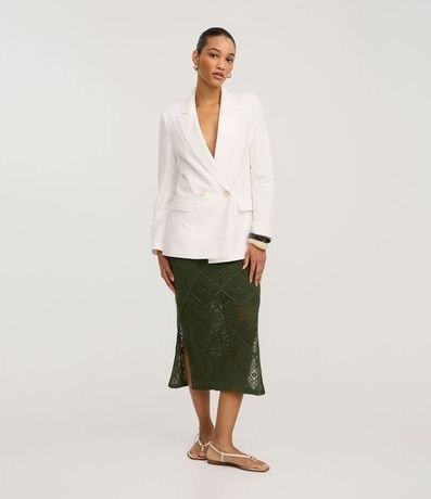 Blazer con Lino y Solapa en el Cuello 2