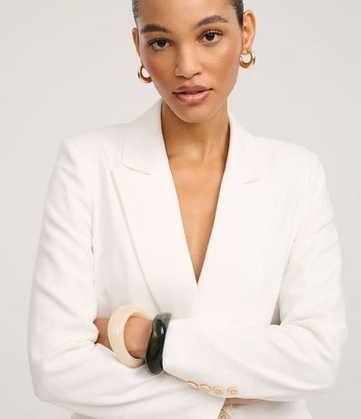 Blazer con Lino y Solapa en el Cuello 3