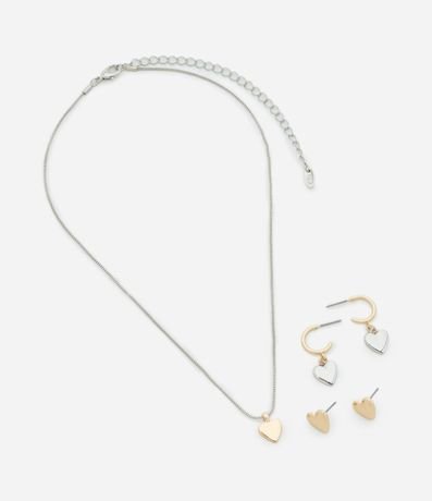 Conjunto 01 Collar y 01 Caravanas de Formato de Corazón 2