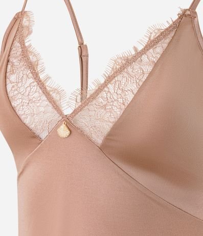 Camisón en Microfibra Satinada con Detalle de Encaje 5