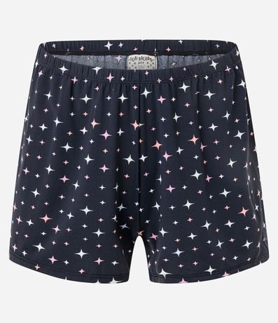 Pijama Short Doll en Microfibra con Encaje y Estampa Brillos 7