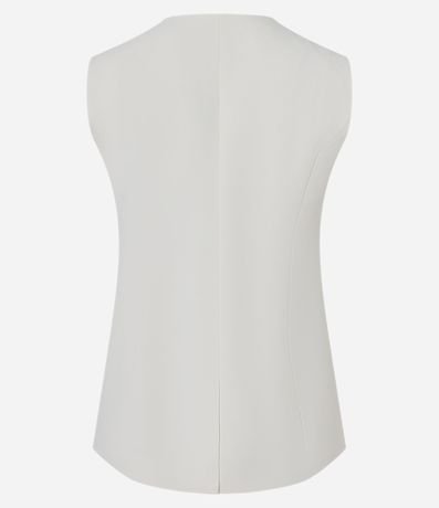 Chaleco Largo con Cuello Redondo y Botones Forrados 7