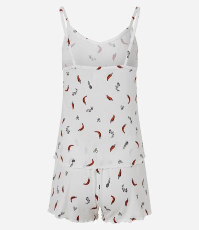 Pijama Short Doll en Punto Leve con Estampa de Pimentas 2
