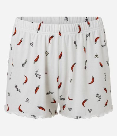 Pijama Short Doll en Punto Leve con Estampa de Pimentas 3