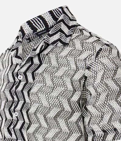 Camisa Comfort con Estampa Zig Zag Texturizada 5
