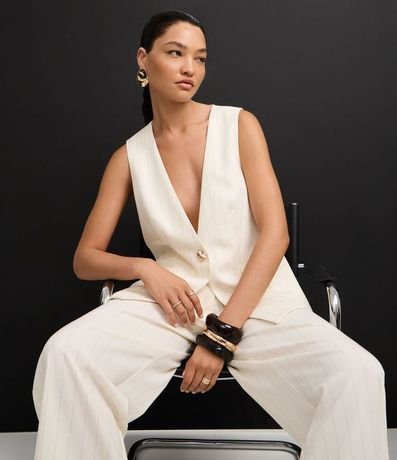 Chaleco Alargado Sastre en Viscosa con Lazo 6