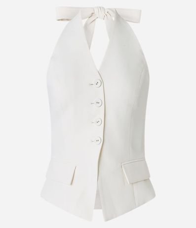 Chaleco Alargado Sastre en Viscosa con Lazo 8