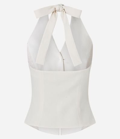 Chaleco Alargado Sastre en Viscosa con Lazo 9