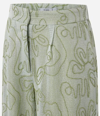 Pantalón Recto Sastre Cintura Alta con Bordado Bastrado 6