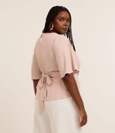 Blusa en Crepé con Lazo en la Cintura Curve & Plus Size 4