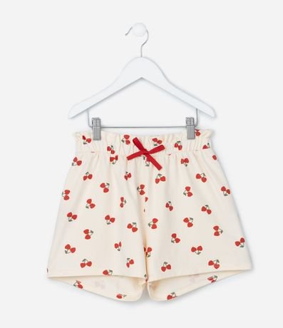 Short Infantil con Moña y Estampa Cerezas - Talle 5 a 14 años 1
