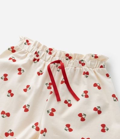 Short Infantil con Moña y Estampa Cerezas - Talle 5 a 14 años 4