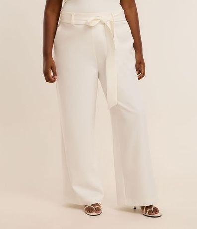 Pantalón Pantalona Sastrería con Lazo en la Cintura Curve & Plus Size 2
