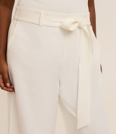Pantalón Pantalona Sastrería con Lazo en la Cintura Curve & Plus Size 3