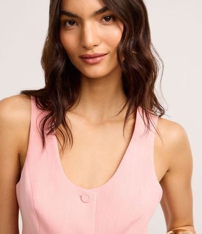 Chaleco Cropped Sastre con Textura y Botones 3