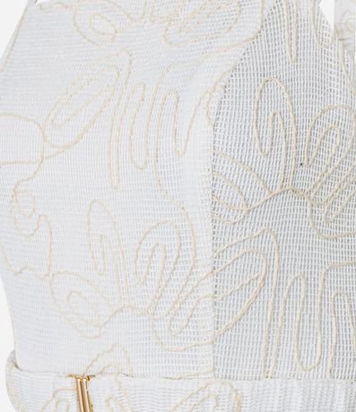 Vestido Evasê Midi con Escote Cuadrado y Bordado Abstracto 8