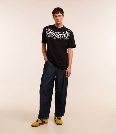 Remera Relaxed en Algodón con Estampa Lettering 2