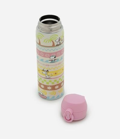 Botella Térmica con Tapa de Botón Estampa de Snoopy 450ml 5