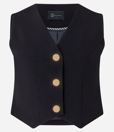 Chaleco en Crepé con Abotonado y Escote V 5