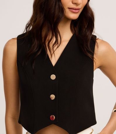 Chaleco en Crepé con Abotonado y Escote V 4