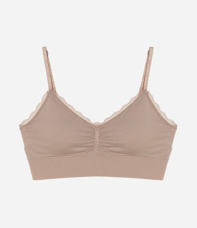 Soutien Top alargado Seamless con Detalle de Encaje