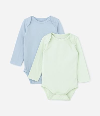 Kit 02 Bodies Infantiles en Cotton Básicos - Talle RN a 18 meses