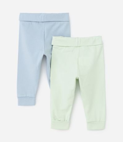 Kit 02 Calças Infantiles en Cotton con Cintura Dobrado - Talle RN a 18 meses 2