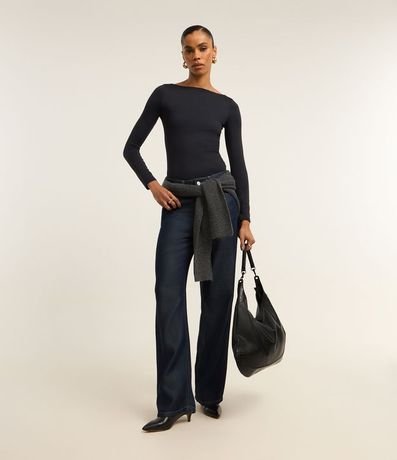 Blusa Regular en Poliamida con Escote Canoa 2