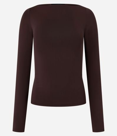 Blusa Regular en Poliamida con Escote Canoa 6