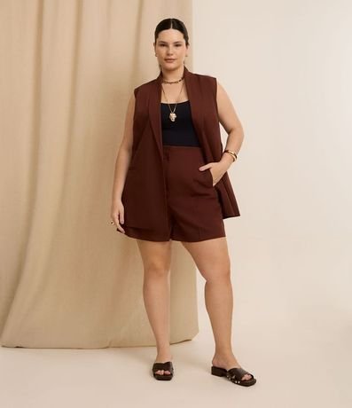 Short Sastrería con Cintura Elástica Curve & Plus Size