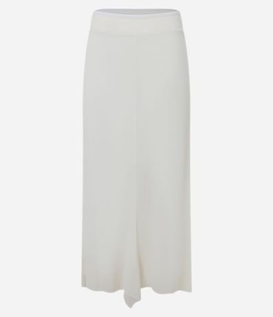 Pollera Midi en Crepé con Bajo de Efecto Volado 7