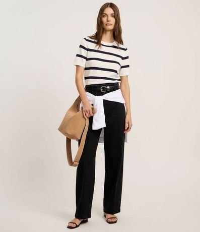 Blusa de Punto con Estampa a Rayas 4