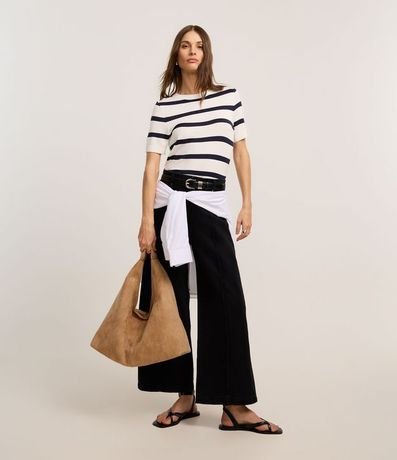 Blusa de Punto con Estampa a Rayas 2