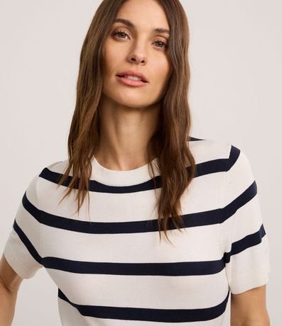 Blusa de Punto con Estampa a Rayas 3