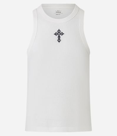 Musculosa Muscle en Algodón con Bordado de Criz Texturizada 6