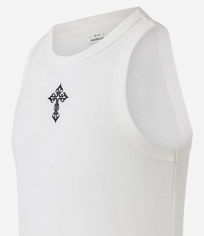 Musculosa Muscle en Algodón con Bordado de Criz Texturizada 7