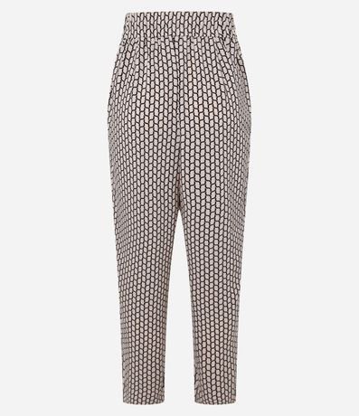 Pantalón Fluida en Crepé con Lazo y Estampado Geométrico 6