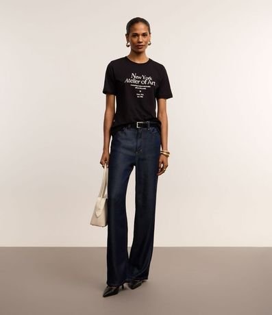 Remera Slim en Algodón con Estampa New York Atelier 2