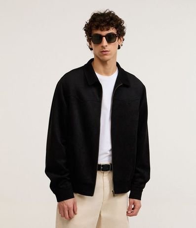 Campera con Detalles en Recorte y Bajo con Elástico