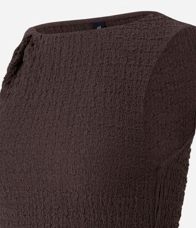 Vestido Largo Texturizado con Fruncido Lateral y nudo na Alça 8
