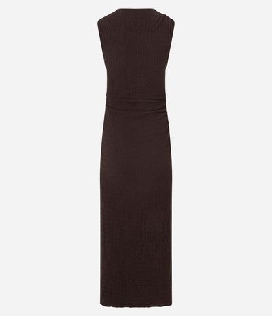 Vestido Largo Texturizado con Fruncido Lateral y nudo na Alça 9