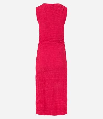Vestido Largo Texturizado con Fruncido Lateral y nudo na Alça 8