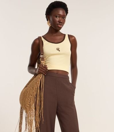 Pantalón Wide Leg Sastrería con Cintura Alta y Cremallera Lateral 2