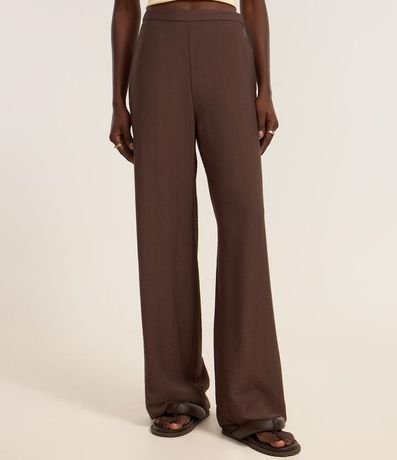 Pantalón Wide Leg Sastrería con Cintura Alta y Cremallera Lateral 3