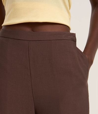 Pantalón Wide Leg Sastrería con Cintura Alta y Cremallera Lateral 4