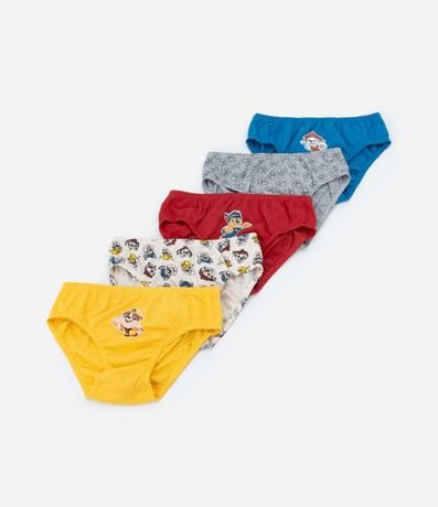 Kit 05 Calzoncillos Slip infantiles con Estampa Paw Patrol - Talle 2 a 6 años