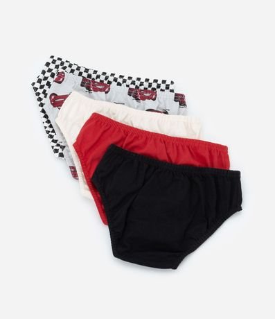 Kit 05 Calzoncillos Slip Infantiles Estampa Coches - Talle 2 a 8 años 2