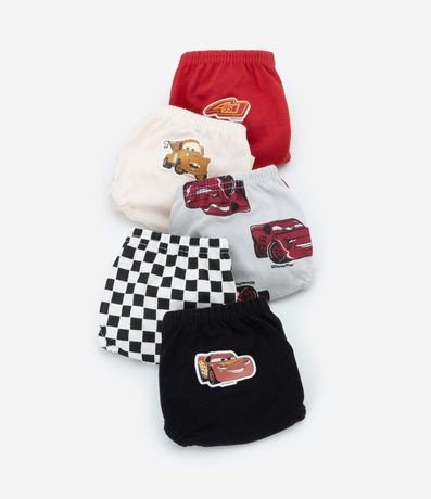 Kit 05 Calzoncillos Slip Infantiles Estampa Coches - Talle 2 a 8 años 4