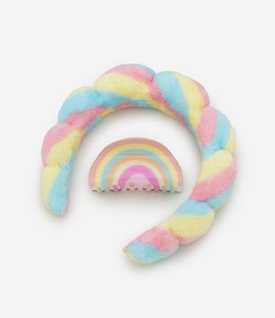 Kit de Vincha Puff + Hebilla Arcoíris Alchemia 1