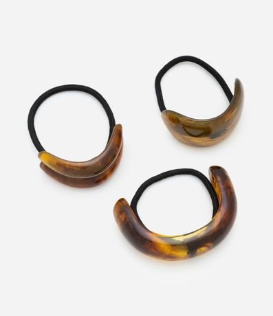 Kit 03 Gomitas de Cabellos con Resina en Diferentes Formas